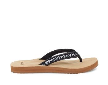 Sanuk Fraidy Tribal Hemp Flip Flop Dam Svarta Vita | Sverige 487ZUT